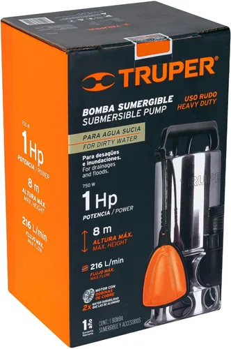 Vista 5 de TRUPER BOS-1SM Bombas de agua sucia sumergibles de servicio pesado 1Hp (750 w)