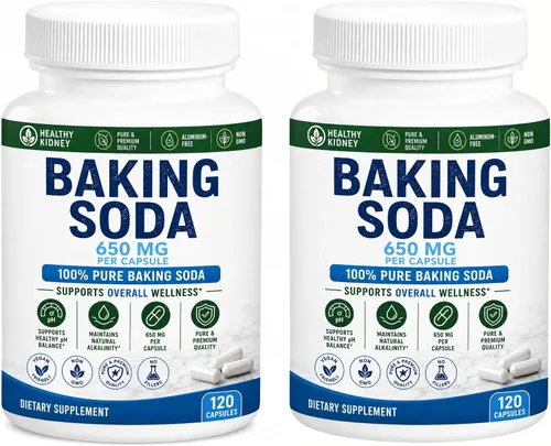 Vista 9 de Cápsulas naturales de bicarbonato de sodio – 650 mg tabletas de bicarbonato de sodio para riñón y ácido estomacal – Pastillas de bicarbonato