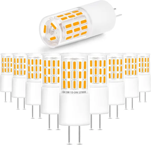Vista 8 de Ziomitus - Bombillas LED G4 10W-20W T3 Halógenas 12V para Paisajismo de Reemplazo, Base JC de Bi-Pin G4 1.5W AC/DC 12V para RV, Luz de Clóset