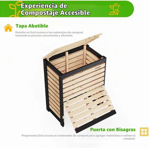 Vista 7 de Cubo de abono de madera de cedro canadiense de 95 galones