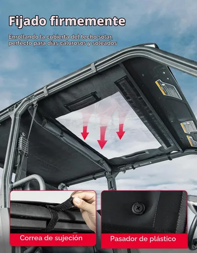 Vista 3 de KEMIMOTO Cubierta de techo UTV, techo suave compatible con Can Am Defender Max HD 7/8/9/10 DSP XT XMR 2016-2024 resistente al agua accesorios
