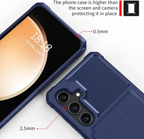 Vista 89 de Funda para Samsung Galaxy S21 Ultra con tarjetero, compatible con soporte magnético para automóvil, resistente a los golpes, resistente, suave, TPU