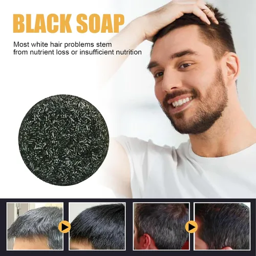 Vista 8 de Barra inversa de cabello gris, barra de champú para oscurecer el cabello, jabón inverso de cabello blanco para mujeres y hombres