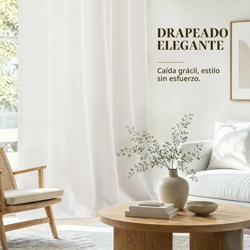 Vista 7 de Jowels Natural Linen Curtains 96 Inches Long 2 Panels for Living Room
