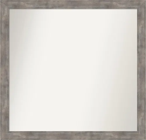 Vista 82 de Amanti Art Silver Bathroom Mirror for Over Sink, 26x45 Custom Made Marred Pewter Rectangle Vanity Mirror, Oversize Casual Wood Frame, Hangs Estaño
