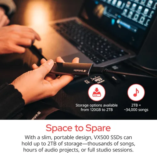 Vista 4 de Verbatim SSD externo Vx500 de 480 GB, USB 3.1 Gen 2 - Grafito (47443)