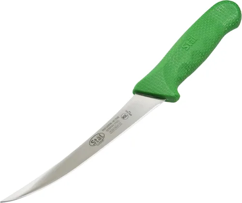 Vista 3 de Winco KWP-60G Stäl - Cuchillo de deshuesar para cubiertos con sello de 6 pies, hoja de acero inoxidable flexible, mango de plástico verde