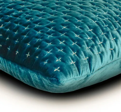 Vista 156 de The HomeCentric Funda de almohada con cremallera, funda de cojín azul de 12 x 12 pulgadas, funda de cojín de algodón bordado para sofá, diseño