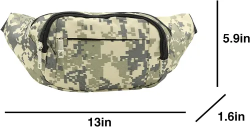 Vista 6 de AIBEARTY Riñonera para niños, pequeña, de camuflaje, con correa ajustable, para correr, acampar, viajes