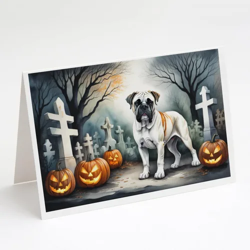 Vista 62 de Caroline's Treasures DAC2042GCA7P Golden Retriever - Tarjetas de felicitación y sobres de Halloween espeluznantes, paquete de 8 tarjetas en blanco