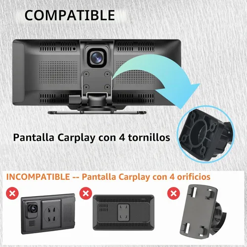 Vista 2 de Soporte para parabrisas con ventosa flexible y tornillos para pantalla Android Auto de coche de 7"/ 9"/ 10,26" Soporte de ventosa mejorado