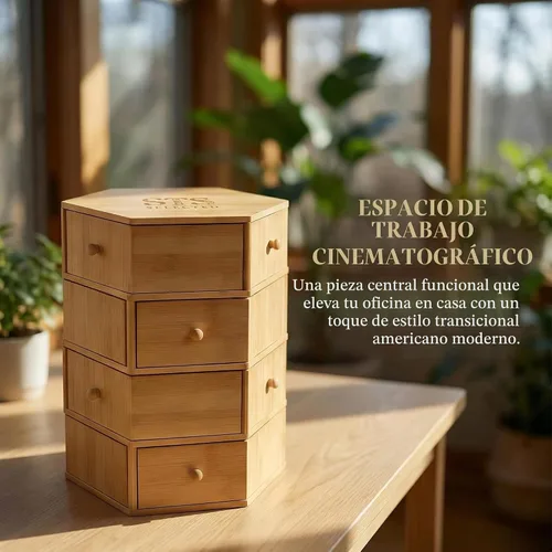 Vista 10 de Organizador de escritorio con cajones, giro de 360° para organizador de escritorio (9 cajones)