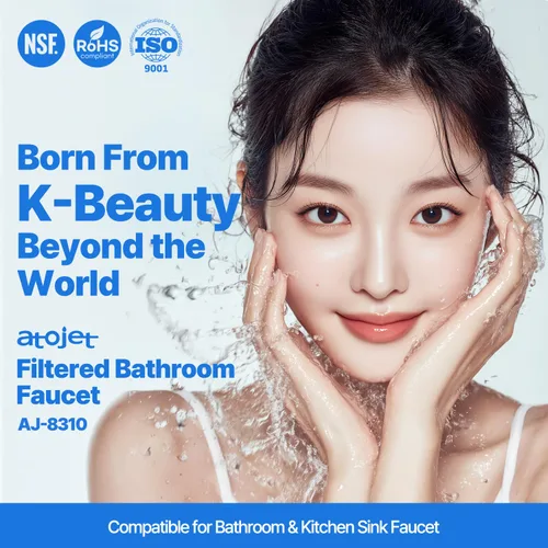 Vista 4 de Filtro limpiador para grifo de lavabo inspirado en la cultura de belleza de Corea, filtros de carbono puro para agua de baño y cocina