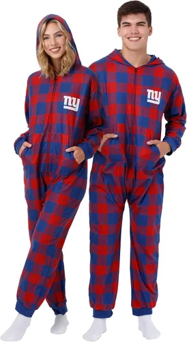 Vista 20 de FOCO Unisex NFL Team Logo Pajamas One Piece Onesie Patrón feo navideño