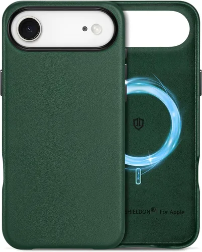 Vista 47 de SHIELDON Funda de piel auténtica para iPhone 17 de 6.3" 2025, color negro