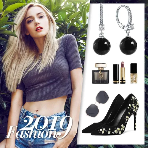 Vista 3 de JO WISDOM Aretes de aro de plata de ley 925 con perlas de agua dulce con colgante de perlas auténticas, perlas de imitación, Perla, Circonia cúbica