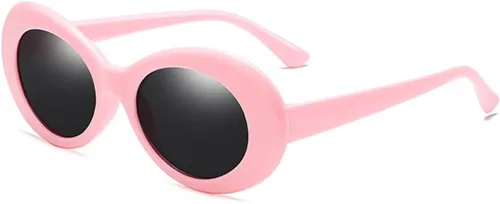 Vista 8 de Gafas de sol redondas ovaladas blancas gruesas y atrevidas gafas ovaladas Mod Retro Vintage Kurt Cobain inspiradas lentes de sol Paquete de 2 blanco2