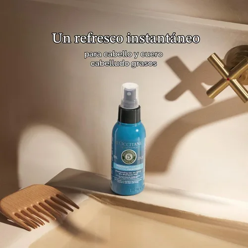 Vista 2 de L'Occitane Purifying Freshness Dry Shampoo Mist, sin aerosol, cabello graso