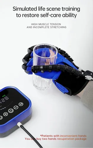 Vista 7 de Guantes de robot de rehabilitación, guantes de robot de rehabilitación para ambas manos, con carga USB y ajuste de fuerza