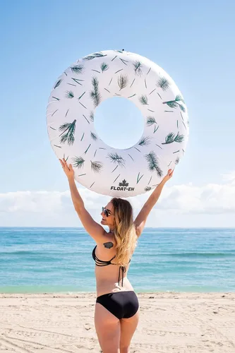 Vista 6 de FLOAT-EH Flotadores de piscina de tubo de aguja de pino para adultos: los flotadores de playa son gruesos, duraderos y diseñados con vinilo