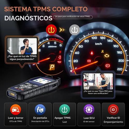 Vista 7 de Autel MaxiTPMS TS501 PRO TPMS Herramienta de programación, 2026 igual que TS508 Up of TS501 TS408S, Program Autel MX-Sensor 315/433MHz, Relearn