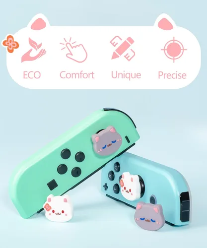 Vista 3 de PAWSWORLD Lindas tapas de agarre para el pulgar para Switch Joycon, tapas de agarre compatibles con Switch LiteSwitch OLED Joystick Grips Tapas