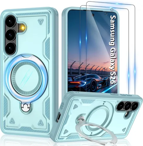 Vista 31 de Gritup fro Funda para Google Pixel 9A, funda protectora magnética de grado militar compatible con Mag-Safe, 2 protectores de pantalla HD, soporte