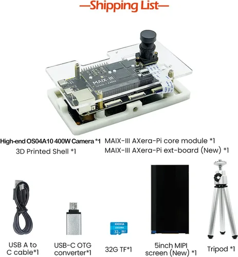 Vista 2 de Sipeed M3AXPI Linux AI - Placa de desarrollo basada en AX620A Soc con Quad-Core Cortex A7 1Ghz CPU 3.6TOPs NPU 2GB LPDDR4X RAM integrada WiFi