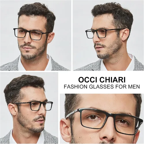 Vista 2 de OCCI CHIARI Gafas de lente transparente para hombre marco óptico cuadrado