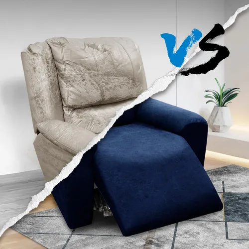 Vista 138 de Fundas para Sillón de 2 Piezas con Cojín en T, Fundas de Aspecto de Cuero para Sofá, Fundas para Sillas, Protector de Muebles Elástico, Funda