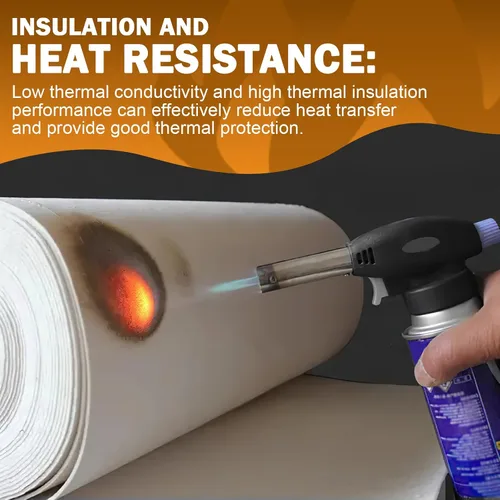 Vista 2 de Papel de junta de alta temperatura, material de junta de horno de fibra de cerámica, hoja de chimenea de aislamiento para estufa de pellets, estufa