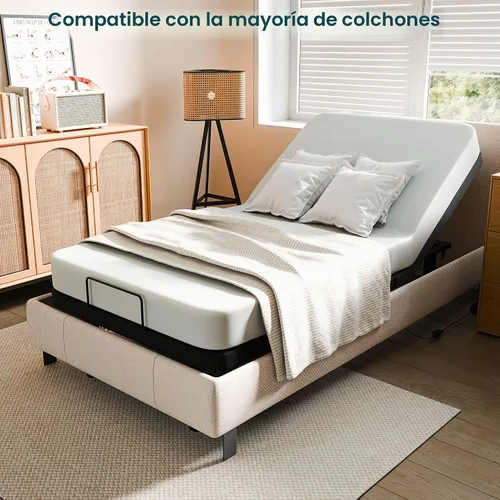 Vista 7 de SunsGrove Marco de cama ajustable individual XL, control remoto con cable, inclinación independiente de cabeza y pie, base de marco de cama
