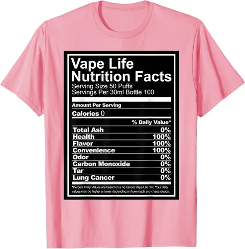 Vista 21 de Información nutricional de Vape Life - Camiseta Vaping - Camiseta Vaper Tee