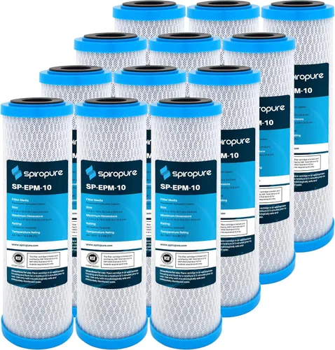 Vista 23 de SpiroPure SP-CBR2-5 Cartucho de filtro de agua de bloque de carbono con carcasa de coco certificado NSF de 5x2.5 0.5 micrones CBC-5 155169-43
