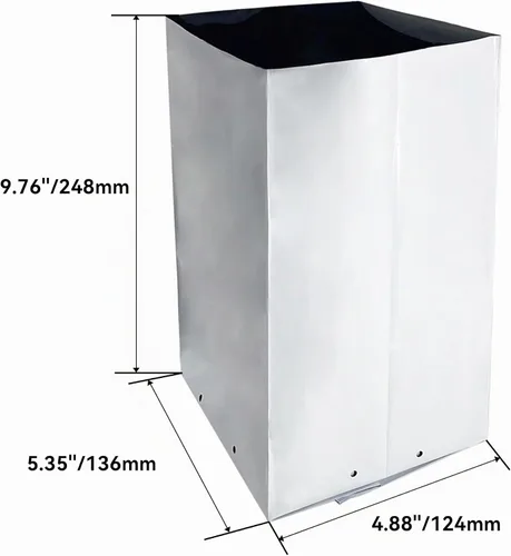 Vista 3 de Bolsa de cultivo de polietileno de 1 galón, bolsa de cultivo de 50 unidades, película de panda, blanco y negro