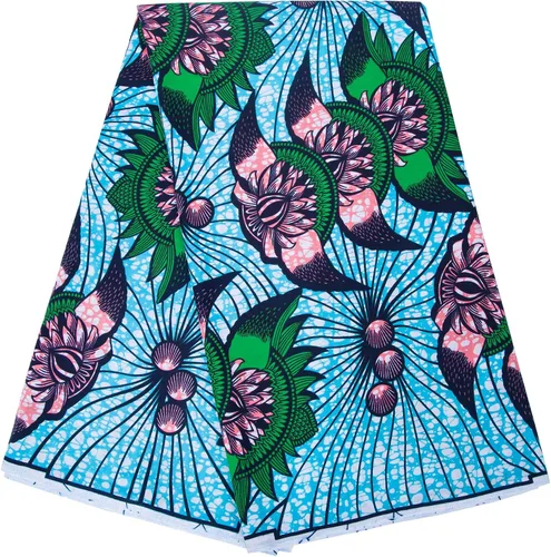 Vista 11 de BintaRealWax Tela africana de 6 yardas 100% algodón Ankara Kente Print Fabric Paño geométrico circular rojo de la impresión de la cera