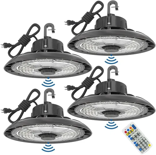 Vista 10 de HYPERLITE UFO LED Luz de Alta Bahía con Sensor de Movimiento 21000LM, 150W Luces LED Inteligentes de Alta Bahía con Control Remoto, Luz de Tienda