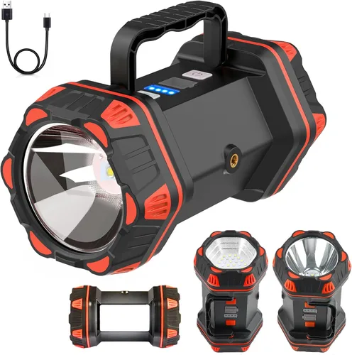 Vista 10 de Linterna de camping LED recargable, linterna de campamento de 1500 lm, 8 modos de luz, luces de campamento de capacidad 4800, luz de flash brillante