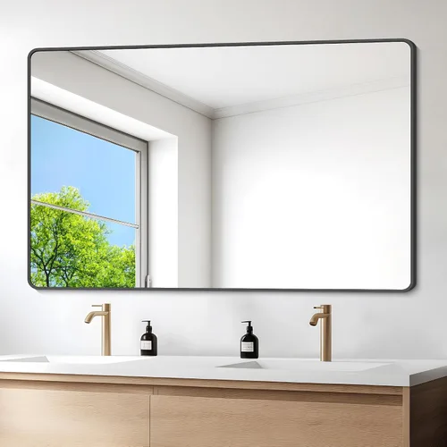 Vista 42 de DESBING 16"x20" Bathroom Mirror for Over Sink, Black Framed Wall Mirror Negro