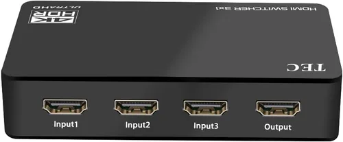 Vista 8 de TEC Interruptor HDMI 4K 3x1 Conmutador HDMI 3 en 1 Salida Selector de interruptor HDMI 3 puertos con control remoto IR HDMI HDCP 2.2 Soporte 4K