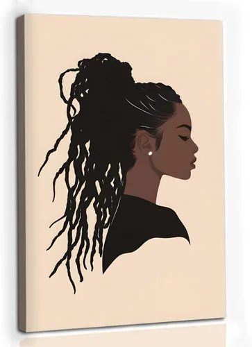 Vista 11 de JCSMHVLA Imágenes de mujeres negras para dormitorio, baño, pinturas minimalistas afroamericanas, arte de pared bohemio para pared de niña negra