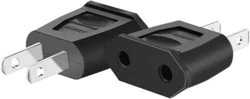 Vista 3 de 5 unids negro UE 0.2 in socket a USA viaje enchufe de alimentación Negro-5 piezas
