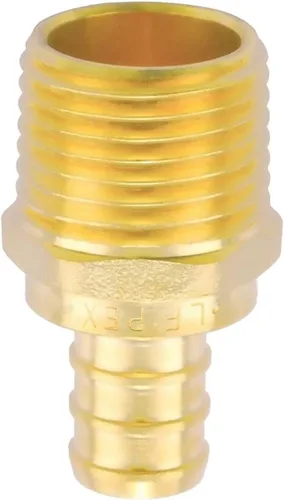 Vista 2 de Litorange Latón sin plomo 1/2" x 1/2" NPT paquete de 4 adaptadores PEX hembra y macho roscados para engarzado