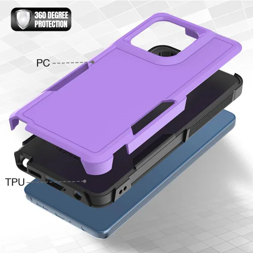 Vista 74 de Jeylly para Moto G Stylus 5G 2021 Funda con [2 Pack] Protector de Pantalla de Vidrio Templado, Protección Grado Militar Anti-Arañazos, Funda A