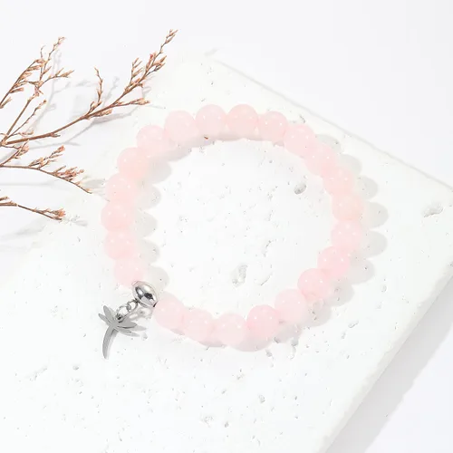 Vista 2 de Regalos para mujeres, pulseras de libélula, colibrí, mariquita, perezoso, 0.315 pulgadas, piedra natural, curativa, pulseras de relajación