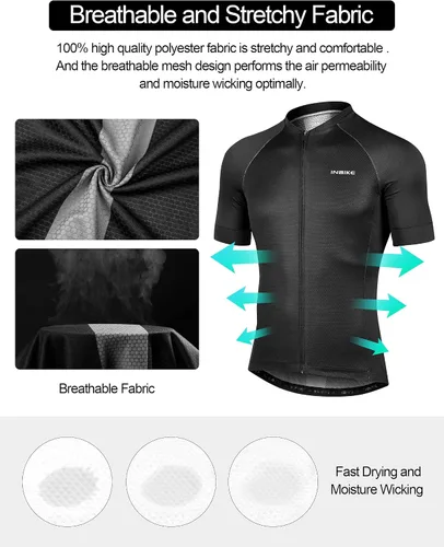 Vista 4 de INBIKE Ciclismo Jersey hombres transpirable bicicleta camisa de secado rápido reflexivo bicicleta ropa para ciclismo de carretera equitación