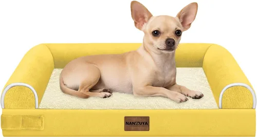 Vista 90 de NANUYA - Cama ortopédica para perros de tamaño mediano/grande, lavable: Camas con almohada para perros de tamaño mediano/grande, sofá de espuma