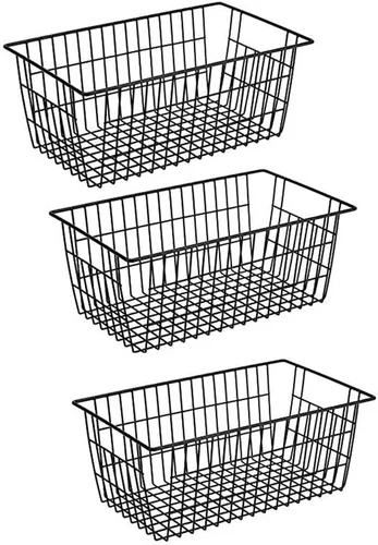 Vista 11 de Slideep Organizador de alambre grande de granja, cesta de almacenamiento de alimentos para armarios de cocina, oficina, baño, despensa, organización