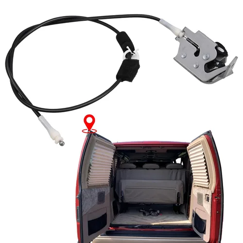 Vista 9 de Cable de pestillo de puerta trasera compatible con furgoneta Ford E350 E250 E150, modelos 1992-2009, lado del conductor, parte superior trasera