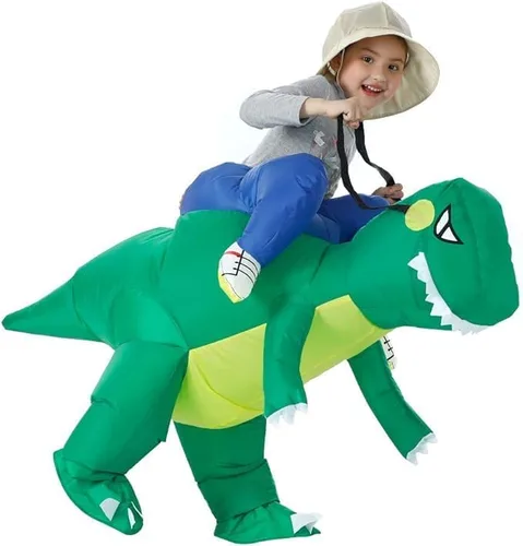 Vista 2 de Disfraz inflable de dinosaurio T-Rex, disfraz de Halloween, disfraz de dinosaurio
